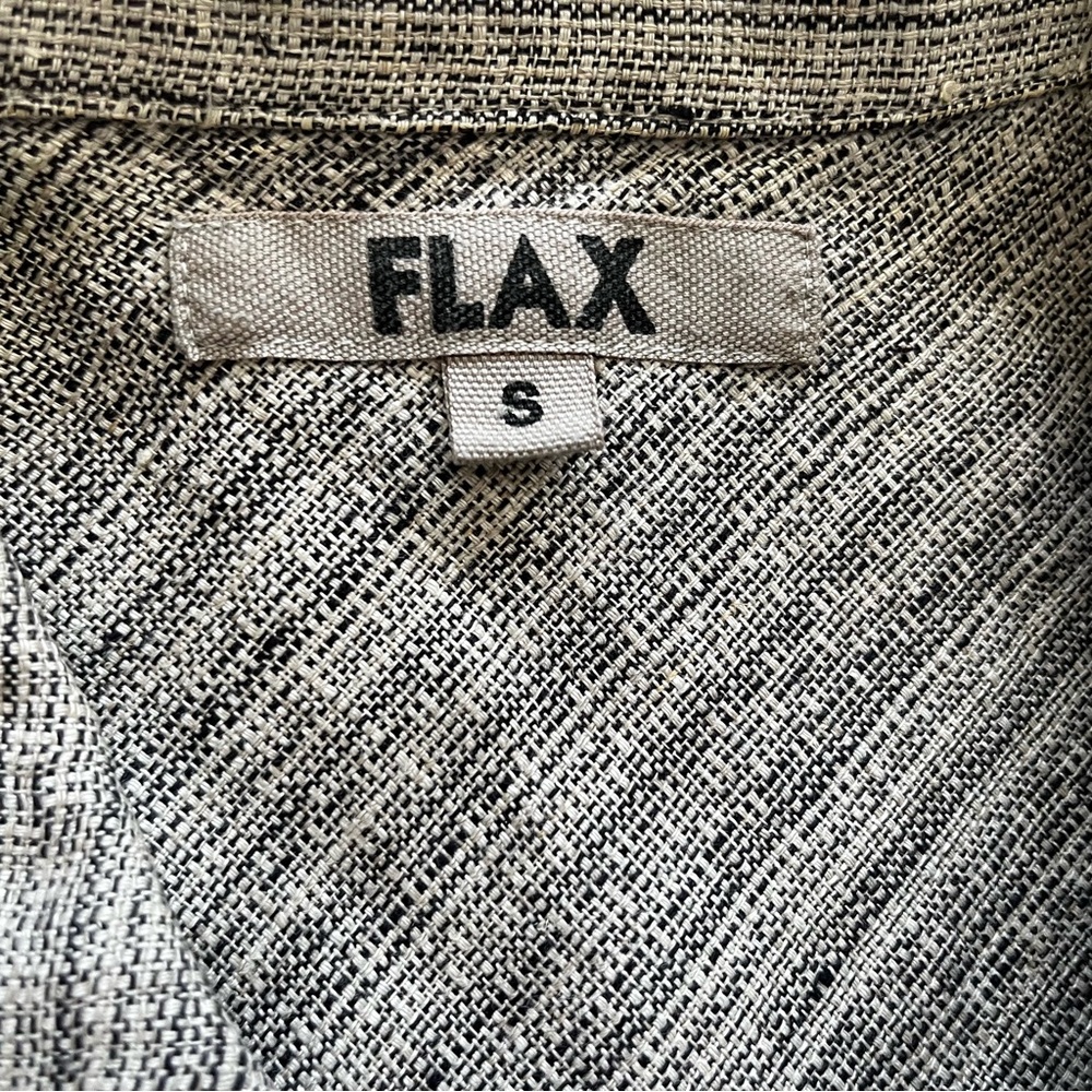 FLAX 100% LINEN BUTTON DOWN LONG LINE JACKET SIZE SMALL LAGENLOOK SOPHISTICATED - Picture 3 of 7